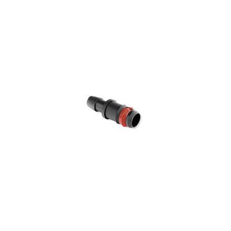 CTR PE Seguridad D. 18 mm AENOR: Conector recto diseñado para garantizar uniones firmes y seguras en sistemas de riego.